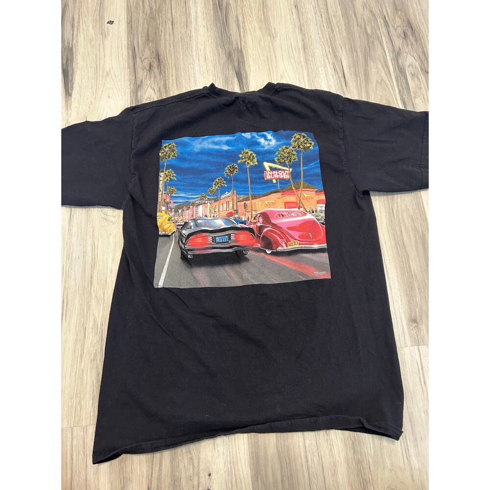 In-N-Out Burger Texas Classic Cars Black Short Sleeve Shirt Size Medium